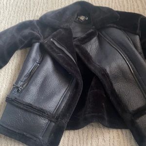 Whistles faux fur and leather coat. Size XS